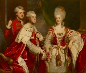 George, 2° conte Harcourt, sua moglie Elizabeth e suo fratello William, 1780