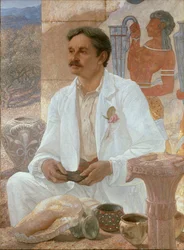 Sir Arthur Evans tra le rovine del Palazzo di Cnosso, 1907