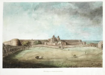 Il forte di Agra a distanza da est