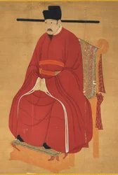 Imperatore Renzong di Song (inchiostro e colore su seta; rotolo appeso)