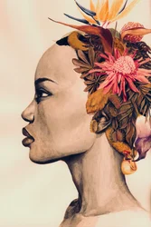 Donna con corona di fiori