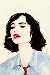 Donna elegante con una sigaretta