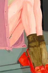 Gambe colorate e scarpe rosse