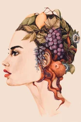 Ritratto surreale di una donna-polpo
