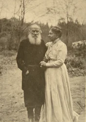 Scrittore russo Lev Tolstoj e sua moglie, Sofia, Russia, 23 settembre 1910