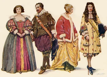 Abbigliamento durante i Regni di Carlo I e II, e Giacomo II