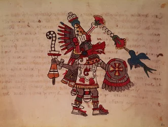 Quetzalcoatl, il serpente piumato, dio del vento, dell