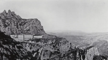 Vista generale di Montserrat (foto b/n)