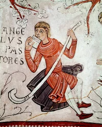 Annunciazione ai pastori, dettaglio (miniatura)