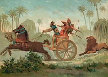Assurbanipal caccia i leoni
