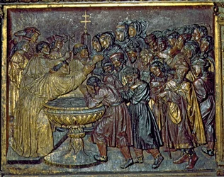 Battesimo dei Mori, di Felipe Bigarny (1475-1543), Capilla Real, Granada, Andalusia, Spagna