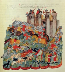 Scena di battaglia, dalla Biblia de la Casa de Alba
