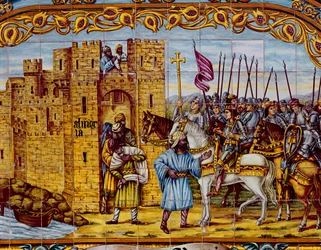 Conquista di Almeria da parte dei Re Cattolici nel 1488 (ceramica) (dettaglio)