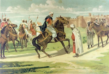 Il generale Muza Ibn Nusayr frusta il suo vice Tarik per aver disobbedito ai suoi ordini durante la conquista dell