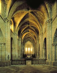 Vista interna della chiesa, fondata nel 1150