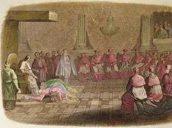 Ambasciatori giapponesi prostrati ai piedi di Papa Gregorio XIII nel 1585