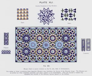 Mosaico Dado nella finestra centrale sul lato nord, Sala degli Ambasciatori