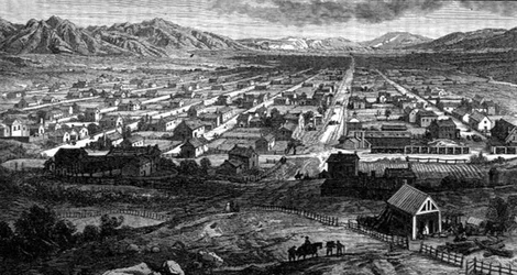 Veduta panoramica di Salt Lake City, Utah, da 