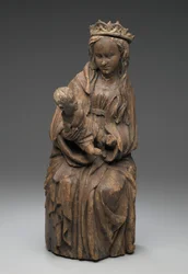 Figura seduta della Vergine che tiene il Bambino Gesù