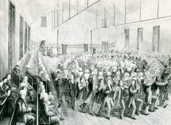 Incontro degli Shaker a New Lebanon, New York, 1873