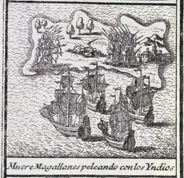 La morte di Magellano in una battaglia con gli indiani