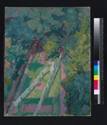 Vista dalla finestra al 6 di Cambrian Road, Richmond, prima del 1914