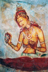 Le fanciulle di Sigiriya, affresco, sito archeologico di Sigiriya (Patrimonio dell