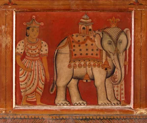 Dipinto murale di un elefante nel Tempio Subdharama, Dehiwala