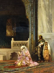 Una signora turca che prega nella Moschea Verde, Bursa, 1878