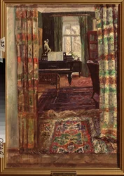 Interno con pianoforte a coda