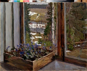 Bucaneve. Dipinto di Stanislav Yulianovich Zhukovsky (1873-1944), olio su tela