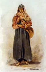 Illustrazione che raffigura una contadina siriana