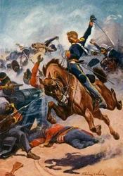 Aliwal, La Terza Dragoni Leggeri che caricano i Cannoni Sikh
