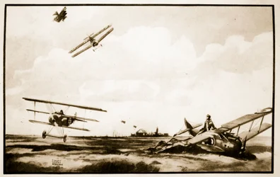 La morte di Richthofen, illustrazione da 