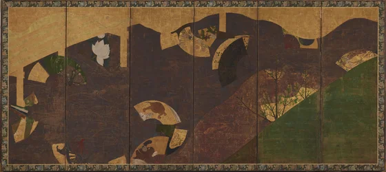 Viti di edera, ponti e ventagli galleggianti, periodo Momoyama o Edo