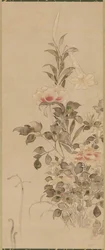 Peonie e gigli, periodo Momoyama o Edo