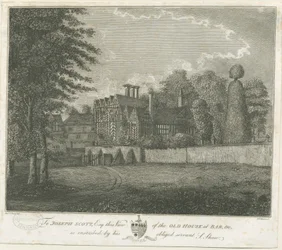 Villaggio di Great Barr - Vecchia casa Tudor: incisione, nd [fine 18° sec]