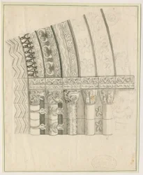 Chiesa Priorato di Tutbury - Portale Ovest: disegno a penna e seppia, nd [1762-1802]