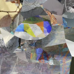 Collage astratto di pesci