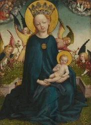 Maria con il Bambino Gesù davanti alla panca erbosa