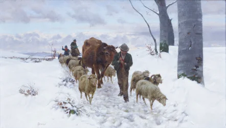 Ritorno dal mercato dopo la nevicata