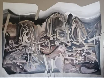 Paesaggio urbano astratto futuristico