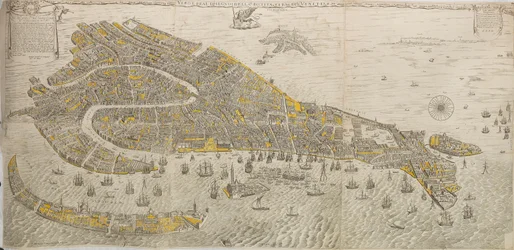 Vero e reale disegno della celebre città di Venezia. Panorama di Venezia, 1676