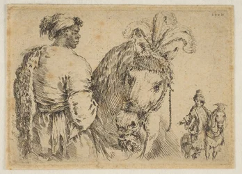 Un uomo nero che dà da mangiare a un cavallo, ca. 1662.
