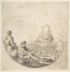 Un marinaio bianco seduto, un marinaio nero in piedi, ca. 1660.