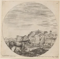 Bagni di Diocleziano e pastore dormiente, 1646