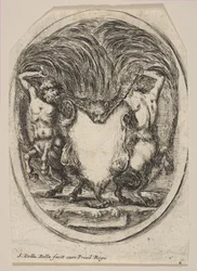 Cartiglio Formato da una Pelle di Tigre Fiancheggiata da Due Centauri, 1647