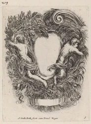 Cartiglio con Apollo e Pan