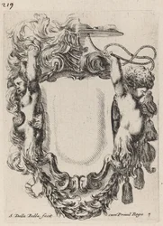 Cartiglio con satiri infanti, 1647