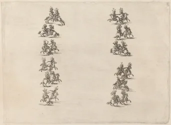 Cavalieri che combattono in due colonne, 1652